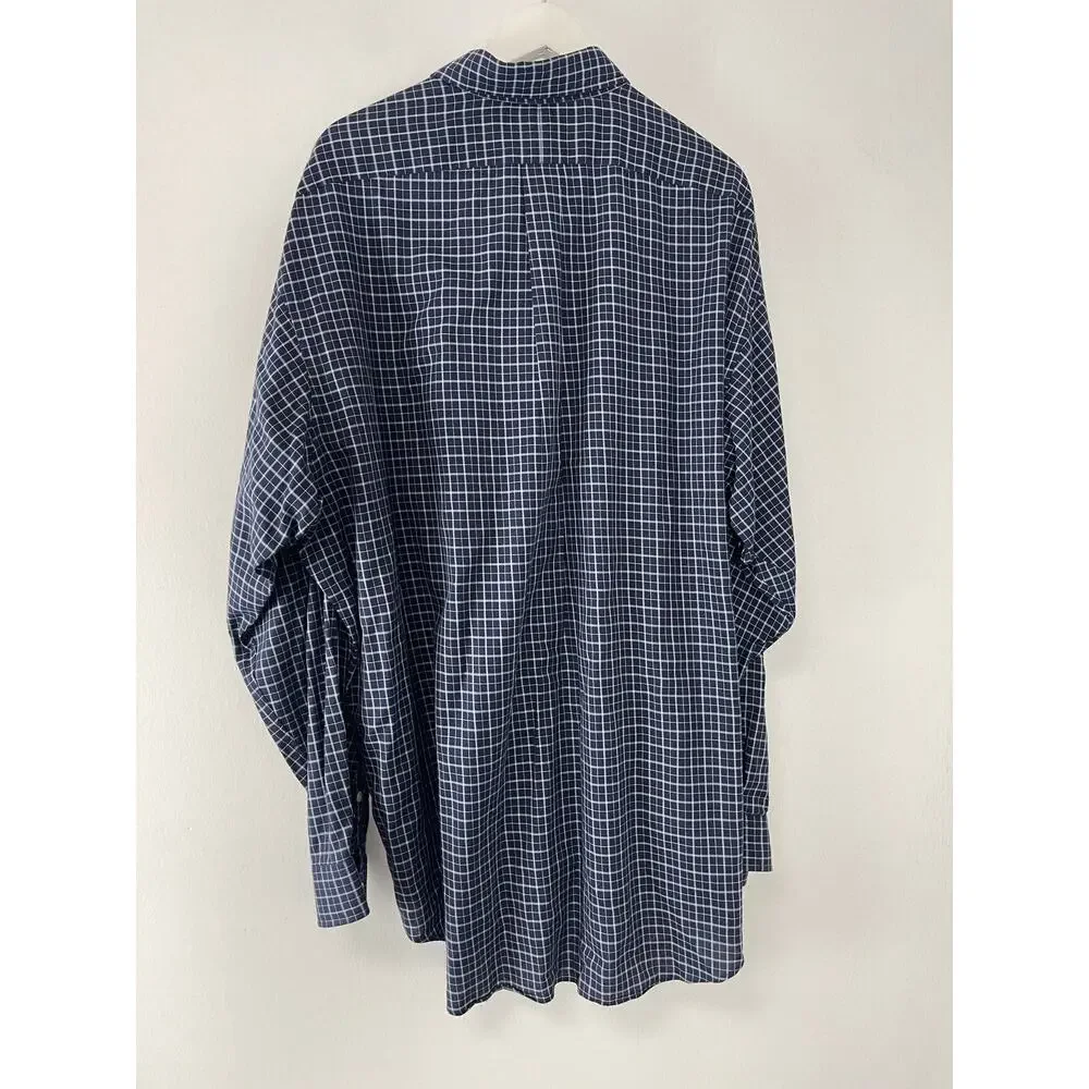 Polo Ralph Lauren Shirt Mens XL Plaid Button Up Blue Long Sleeve Cotton N13